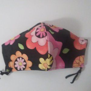 Face Mask Chic Hippie Retro Colorful Flowers